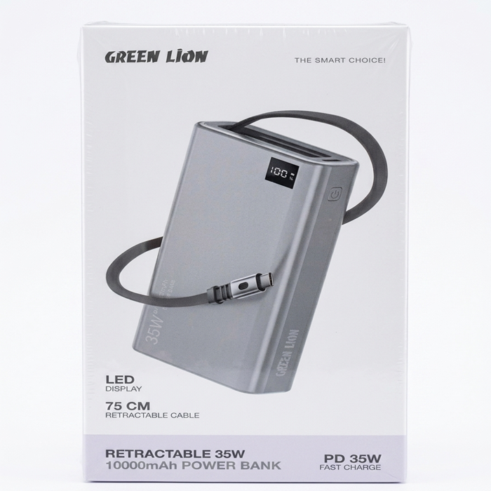 پاوربانک Green Lion Retractable 35W 10000mAh