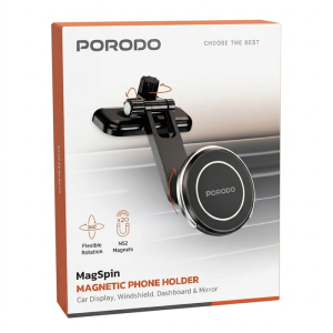 هولدر و پایه نگهدارنده مغناطیسی چرخان 306 درجه برای خودرو با مکش سیلیکونی برای موبایل مدل PORODO